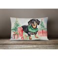 thumbnail image 2 of Carolines Treasures DAC1340PW1216 16 x 12 in. Unisex Black & Tan Dachshund Christmas Fabric Decorative Pillow, 2 of 4