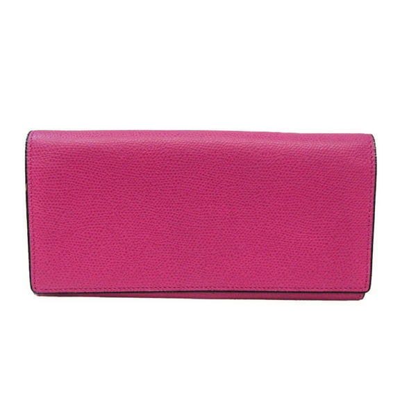 Pre-Owned Valextra V9L18 Women's Leather Long Wallet (bi-fold) Pink (Good)