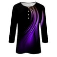 thumbnail image 4 of Long Sleeve Shirts for Women Paisley Party Plus Size T Shirts Ladies Fall 3/4 Sleeve, 4 of 5