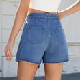 thumbnail image 4 of Jean Shorts for Women High Waist Skirts Stretchy Trousers Hot Raw Hem Skorts Slim-Fit Skirt Summer Dressy Casual Denim Jean Ruffle Short With Pocket, 4 of 4