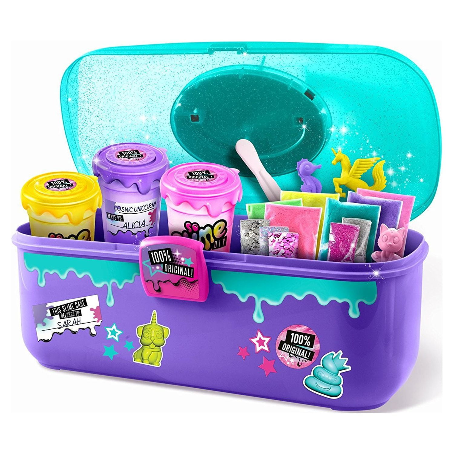 1 Set Pink Storage Box Diy Slime Kit, Fun Combo Set For Training