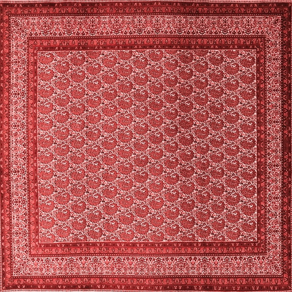 Ahgly Company Indoor Square Persian Red Traditional Area Rugs, 8' Square