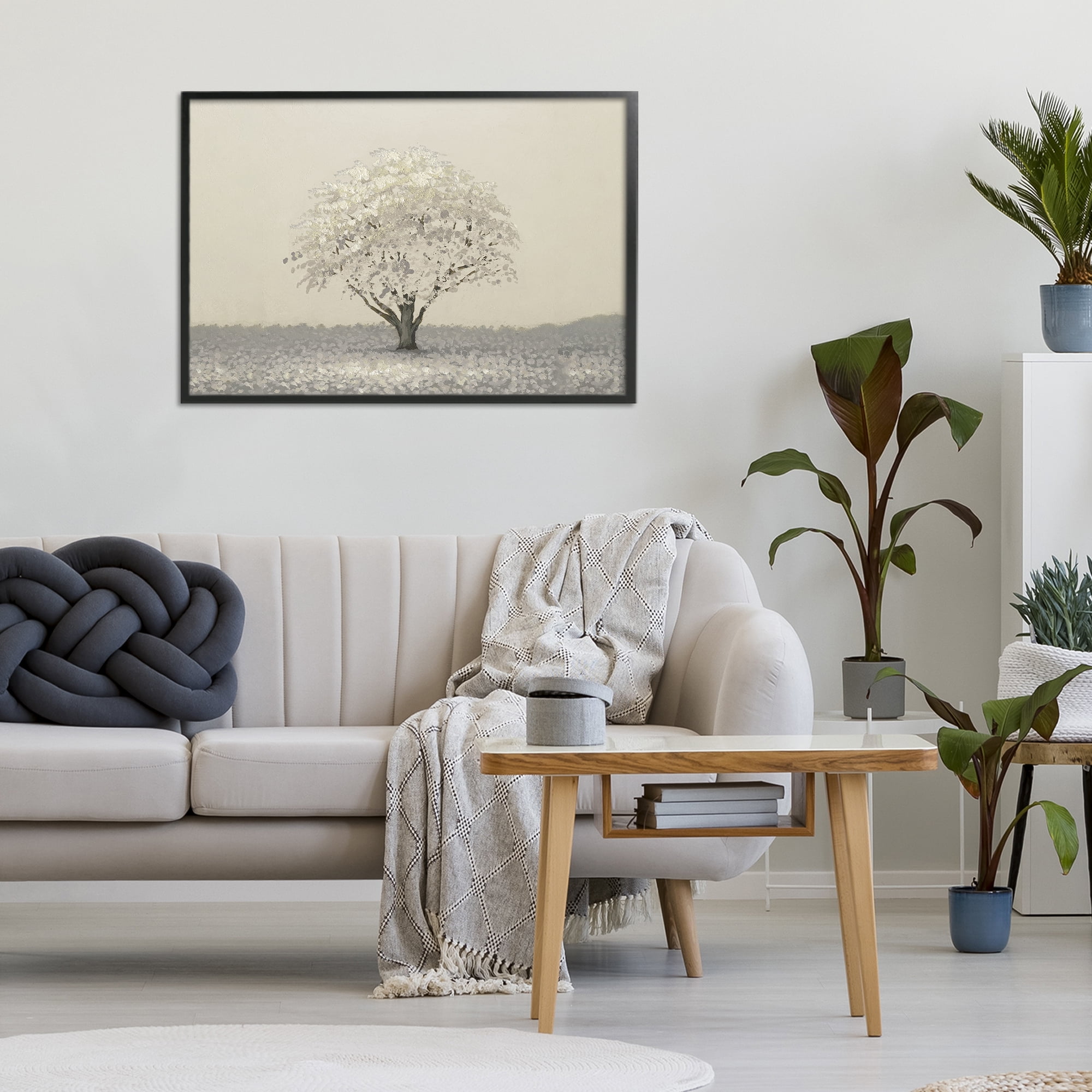 Stupell Industries Neutral Radiance Tree Black Framed Giclee Art, design by Michael Marcon