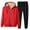 Red, variant on Plus Size Womens Casual Warm FLeece Plush Velour Tracksuit Set Full Zip Hoodie Long Workout Pants Solid Color Tracksuit Jogging Suits Red 5XL
