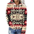 thumbnail image 3 of Frostluinai Aztec Cow Westerna Hoodies for Women Vintage Ethnic Graphic Pullover Cowgirl Sweatshirts Casual Loose Hoodie with Pocket, 3 of 6