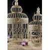 Cream White Round Bird Cages (Set of 2) Largest Cage: 18in. Tall & 10in. Wide/ Smaller Birdcage 15in. Tall & 7-1/2in. Wide