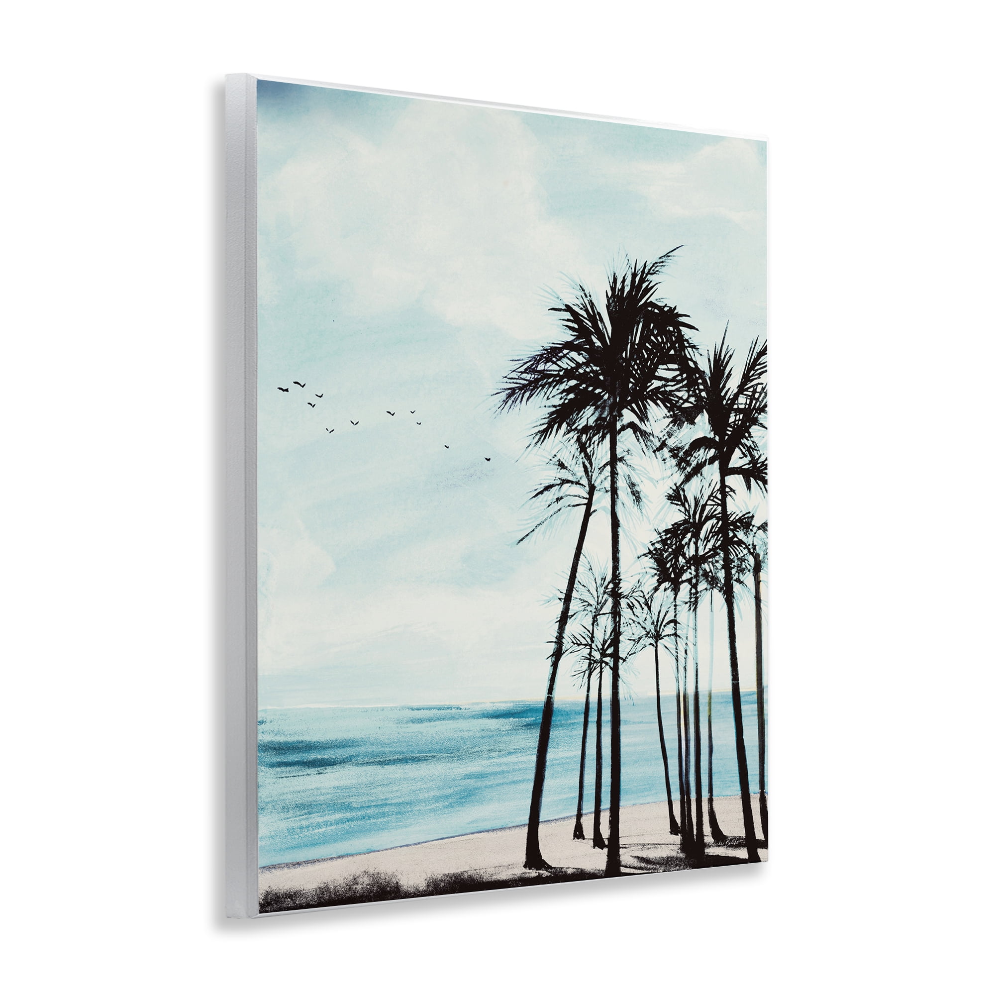 Stupell Industries Summer Beach Silhouette Coastal Painting Unframed Art Print Wall Art, 11 x 14