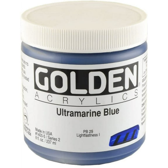 Golden Heavy Body Artist Acrylics - Ultramarine Blue, 8 oz Jar