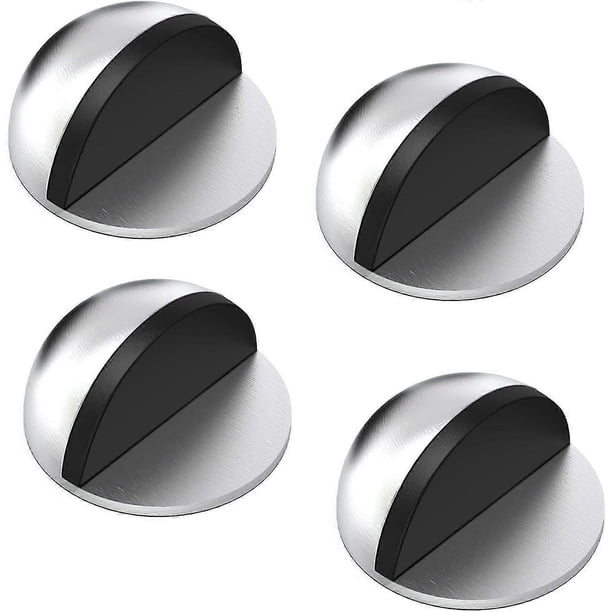 Yzfei Door Stops, Set of 4 Stainless Steel Door Stops and Stoppers with Rubber Bumpers, Adhesive Door Stop O[R