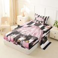 thumbnail image 2 of Castle Fairy Glamorous Tulle Dress Twin Sheets 3pcs,Sparkly Bow Handbag Bedding,Black White Pink Gold,1 Fitted Sheet, 1 Flat Sheet and 1 Pillowcase, 2 of 6