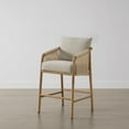 thumbnail image 5 of CHITA Counter Height Bar Stool with Braid Wood Arm Set of 4, Fabric in khaki, 5 of 11