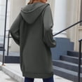 thumbnail image 4 of Long Hoodies for Women Fashion 2026 Full Zip Up Oversized Fleece Lightweight Casual Fall Jacket Coat with Pocket, 4 of 8