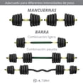 thumbnail image 2 of Set De Mancuernas Altera JS Con Barra De Pesa Rusa Ajustable Altera 30 Kg, 2 of 12