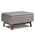 thumbnail image 1 of Owen Pouf de Rangement de Table à Dessus Plateau de 34 Po en Similicuir Gris Vieilli, 1 of 9