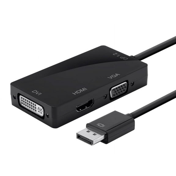 Monoprice DisplayPort 1.2a to 4K HDMI, Dual Link DVI, and VGA Passive Adapter, Black (112802)