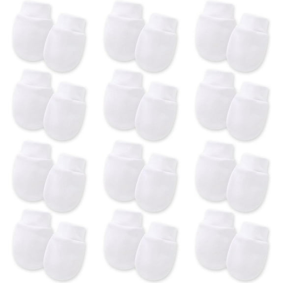 12 Pairs Baby Anti Scratch Mittens, Soft Cotton Newborn Baby Mittens, Infant Toddler Gloves No Scratch Mittens for 0-6 Months Baby Boys Girls