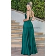thumbnail image 4 of Vestidos de dama de honor con cuello en V y tirantes finos, vestidos de noche sin espalda sin mangas divididos, vestidos de baile hasta el suelo con bolsillos, 4 of 5