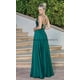 thumbnail image 4 of Vestidos de dama de honor con cuello en V y tirantes finos, vestidos de noche sin espalda sin mangas divididos, vestidos de baile hasta el suelo con bolsillos, 4 of 5