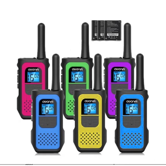 6 Pack Walkie Talkies for Adults, Rechargeable Walkie Talkie for Kids Long Range, High Quality Family Pack Two-Way Radios, for Outdoor Camping Hiking (2 X 3 Pack)
