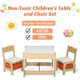 thumbnail image 5 of Kinbor Toddler Table and Chair Set, 3 in 1 Kids Activity Table with Double Side Detachable Tabletop, Wood Activity Table, Orange, 5 of 7