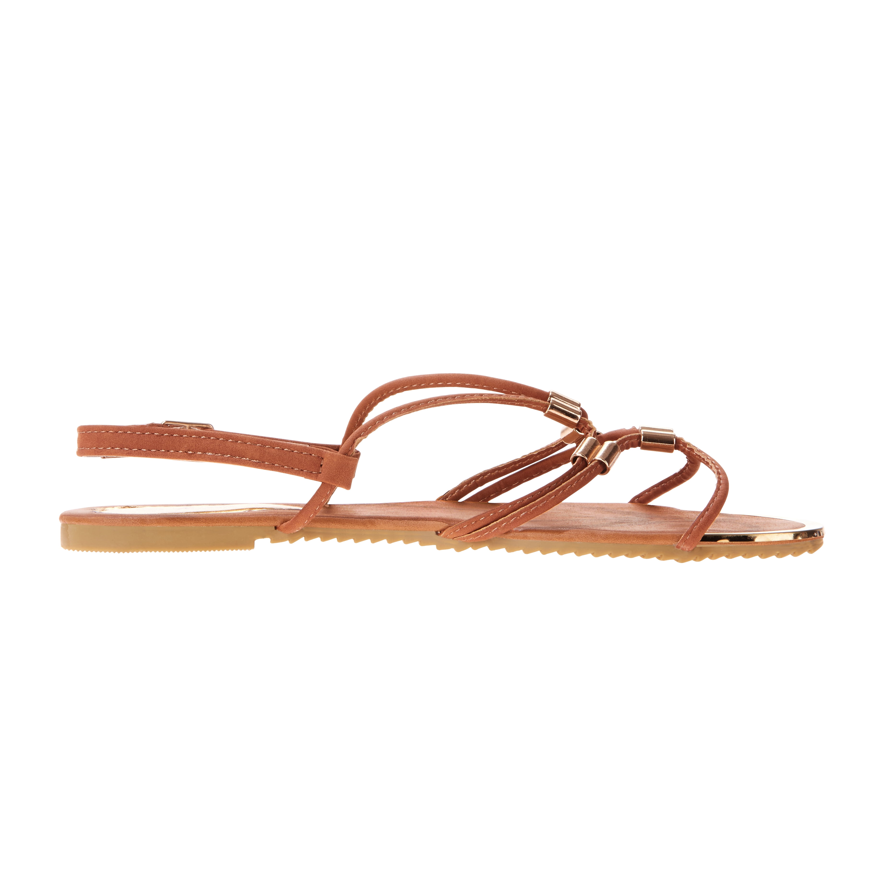 Victoria K Women's Gladiator Sandals with Gold Embellishments