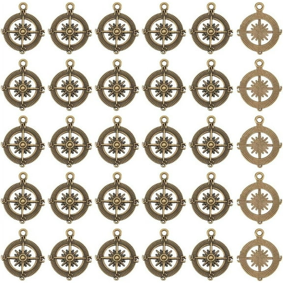 Compass Charms Bulk Nautical Charms Anchor Ocean Sea Compass Charm for Jewelry Making Charms Supplies