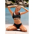 thumbnail image 7 of Attraco Women Bikini Set Sporty Solid Color Bathing Suit Cutout Hollow Out Swimsuit, 7 of 7