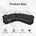thumbnail image 4 of Othniel Power Reclining Sectional Couch with Bass Speaker,Wireless Charger,LED/Reading Light Gray, 4 of 9