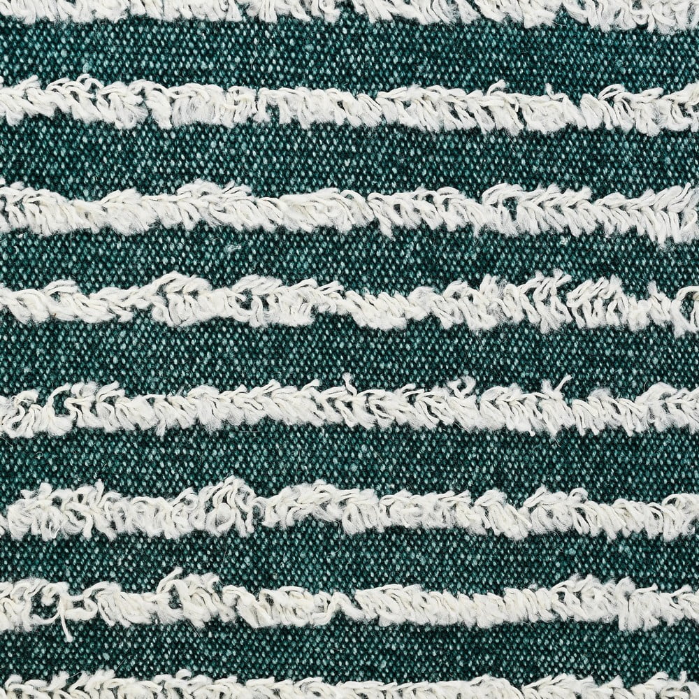Ox Bay 20" x 20" Hand-stitched Green/ White Stripe Organic Cotton Pillow Cover