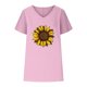 thumbnail image 4 of Camiseta de Manga Corta con Cuello en V con Impresión de Girasol, Algodón Casual Y Top de Cáñamo, 4 of 4