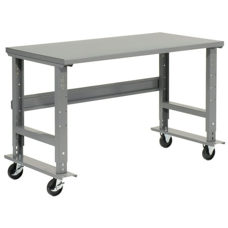 

Mobile Adjustable Height C-Channel Leg Workbench Steel 48 W x 30 D Gray