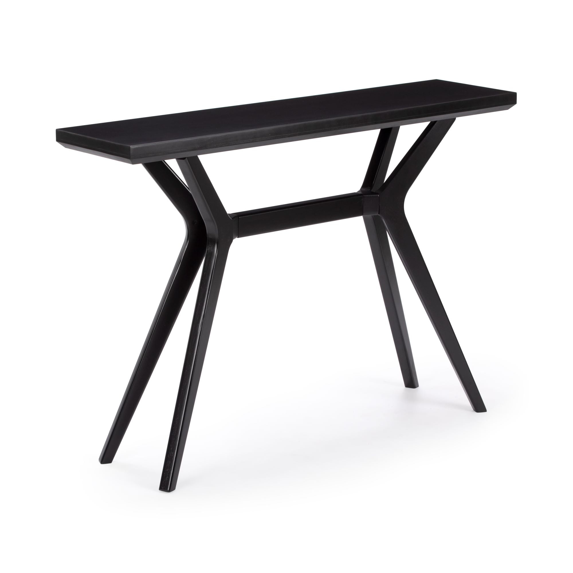 Plank+Beam Verso Console Table, 46 Inch Solid Wood Modern Sofa Table, Narrow Entryway Table for Hallway, Behind the Couch, Living Room, Foyer, Black