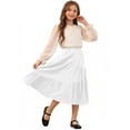 thumbnail image 4 of POIUYTR Girls Summer Midi Skirts Casual Elastic Waist Solid Color Smock Skirt Kids Vacation Flowy Skirts, 4 of 6