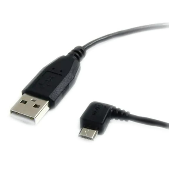 UUSBHAUB1LA 1 ft. (0.3 m) USB to Micro USB Cable - USB 2.0 A to Left Angle Micro B - Black