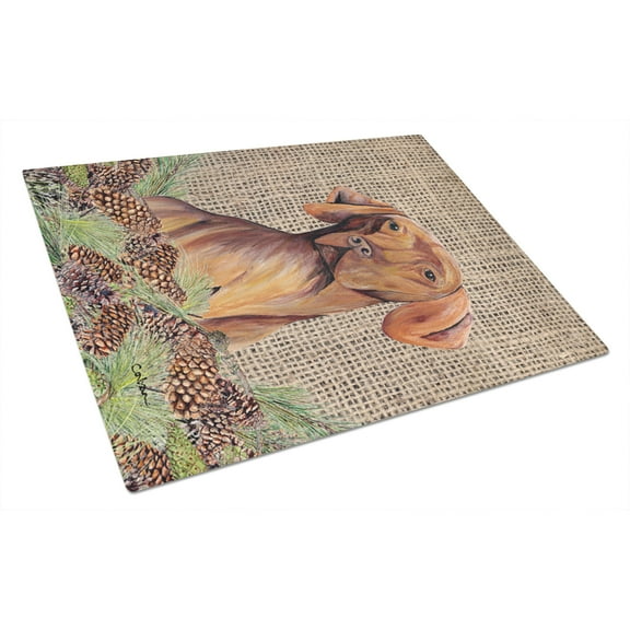 Caroline's Treasures Vizsla Glass Cutting Board Large