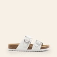 thumbnail image 2 of DREAM PAIRS Women’s Slide Sandals with Genuine Leather Footbed Adjustable Double Buckle Slip-On Flat Sandals with Arch Support, 2 of 7