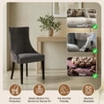 thumbnail image 6 of DONGPAI Stretch Wingback Dining Chair Cover Side Chair Slipcover, Velvet Accent Chair Cover with Arms, Protector Seat Cover for Dining Living Room Home, 1 Pack, Dark Gray, 6 of 8