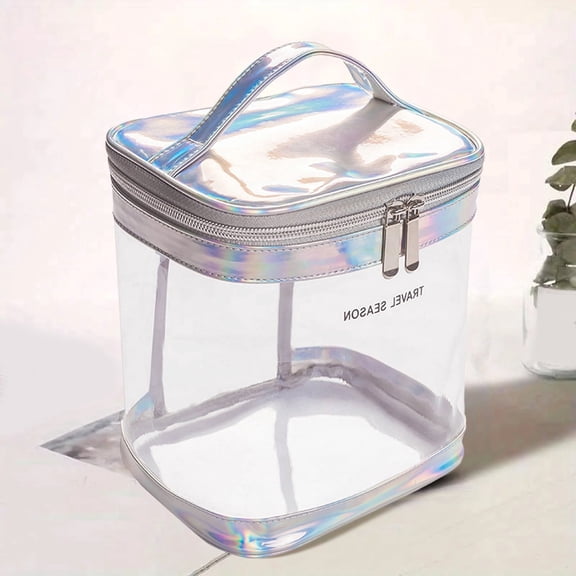 Travel Transparent Makeup Bag, Cosmetic Organizer, Large Capacity Toiletry Storage for Women and Girls