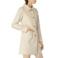 thumbnail image 5 of INSPIRE CHIC Women's Turn Down Collar Single Breasted Winter Mid Length Overcoat XL Cream White, 5 of 8