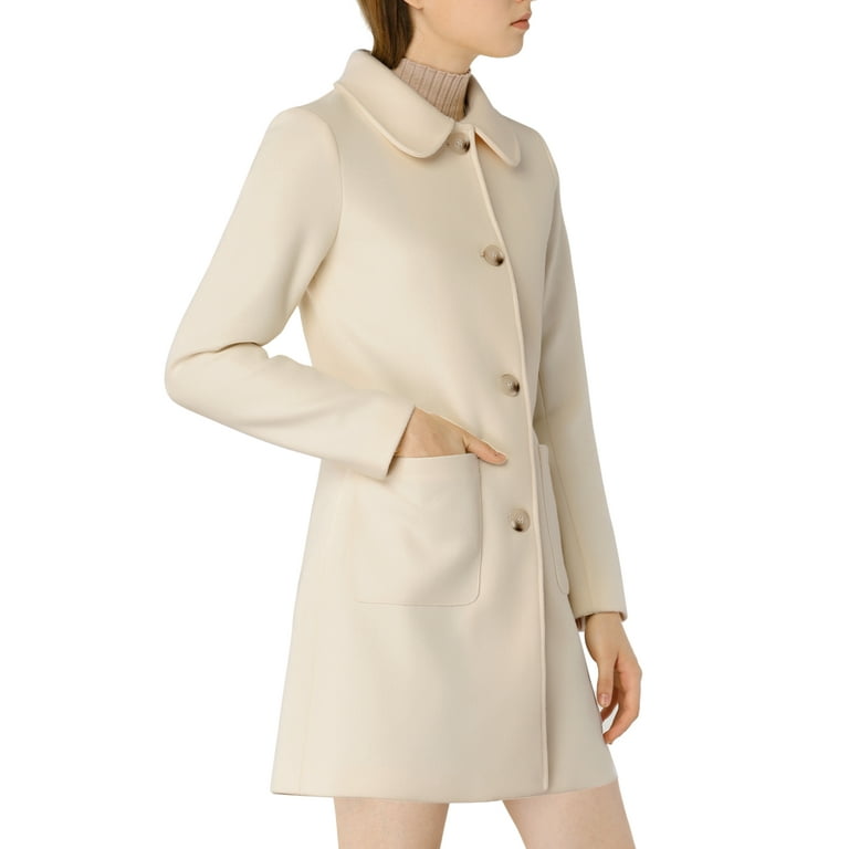 INSPIRE CHIC Women's Turn Down Collar Single Breasted Winter