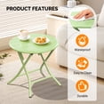 thumbnail image 4 of Ktaxon 18in Outdoor Metal Folding Side Table, Round End Table, Small Coffee Side Table for Porch Yard, Balcony, Garden, Green, 4 of 8