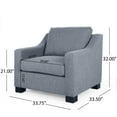 thumbnail image 6 of Noble House Damier Fabric Club Chair, Charcoal, Dark Brown, 6 of 8