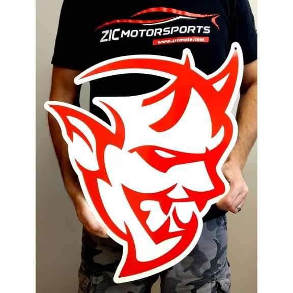 Dodge Demon Cutout Red Steel Sign Wall Art