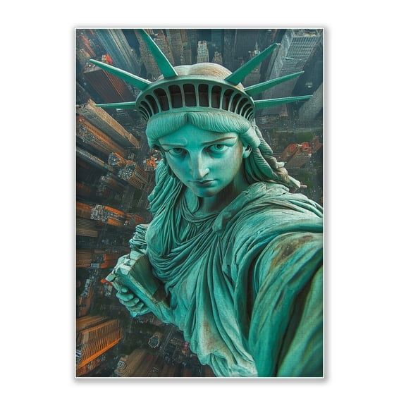 Statue of Liberty's Selfie Pose 1000 Piece Adult Jigsaw Puzzle, Intellectual Challenge, Home Wall Decoration, Holiday Party, Birthday Gift, Adult Fun Jigsaw Puzzle. Size: 29.5x19.7in