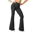 thumbnail image 2 of QSXADF Flare Pants For Women High Waist Leggings Solid Color Casual Bodycon Hip Hugger Flare Leg Fashion Daily Full Length Comfortable Women's Pants, 2 of 5