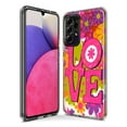 thumbnail image 3 of MUNDAZE Samsung Galaxy A52 Shockproof Clear Hybrid Protective Phone Case Pink Daisy Love Graffiti Painting Art Cover, 3 of 5