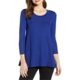 thumbnail image 1 of Anne Klein Womens Knit Pullover Blouse, Blue, Small, 1 of 2