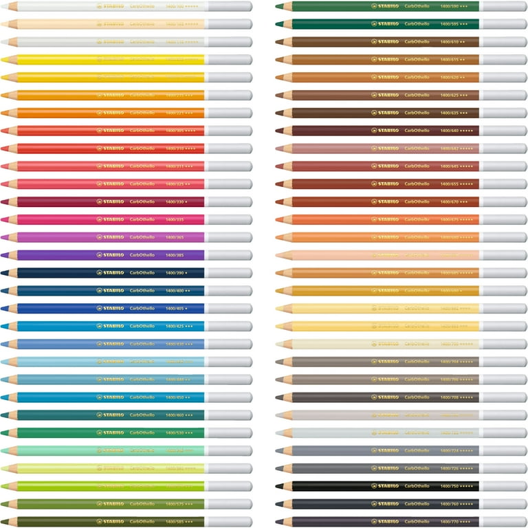 STABILO CarbOthello 60-Color Pastel Pencil Set, Colored Charcoal