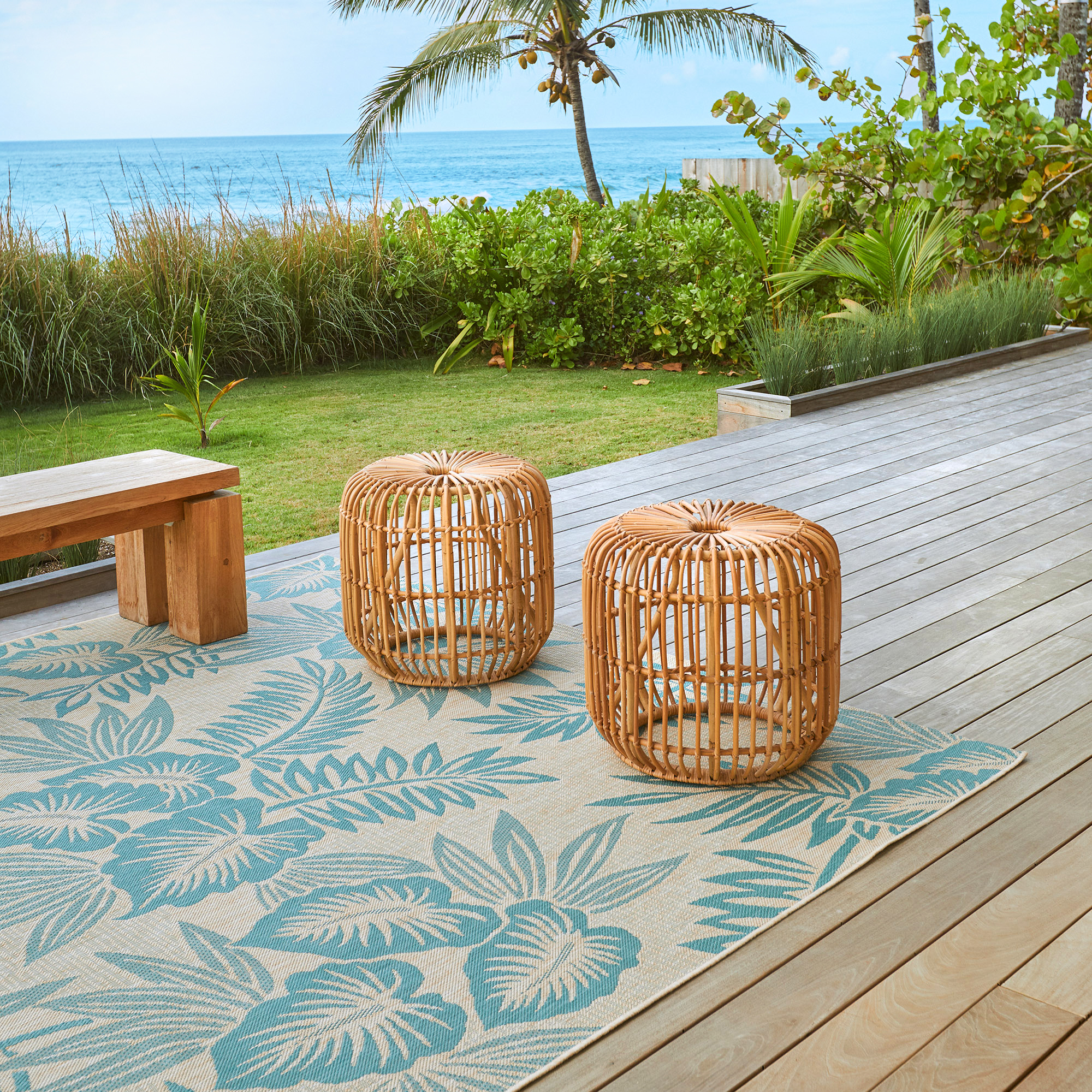 Reyn Spooner Tradewinds Kalo Indoor/ Outdoor Polypropylene Oasis Flat Weave Area Rug, 9x13