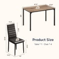 thumbnail image 4 of Asofer Dining Table Set for 4, Wood Dining Table with 4 PU Leather Chair for Home and Kitchen, Black, 4 of 10